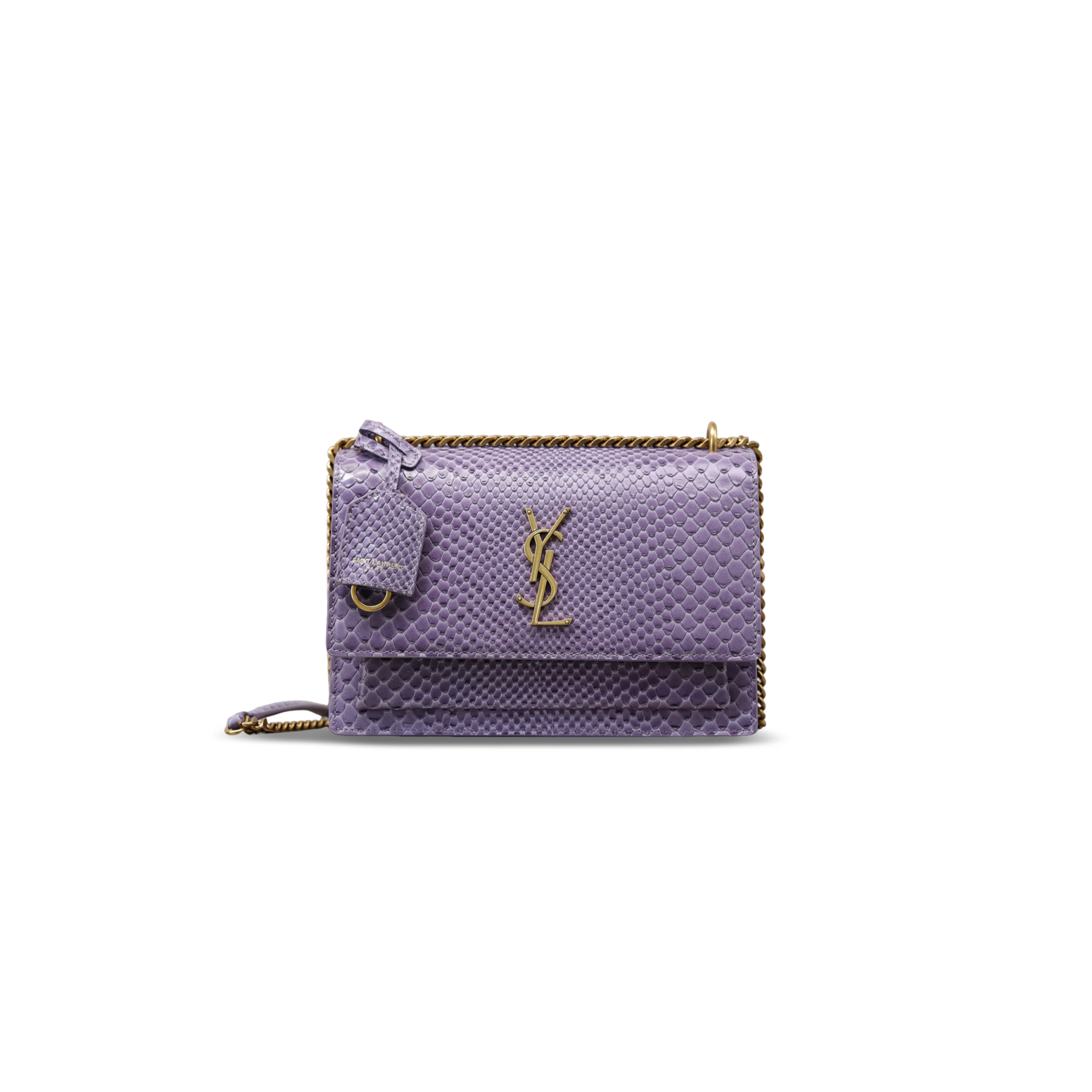 YSL SUNSET MEDIUM IN SNAKESKIN-EMBOSSED LEATHER 422906 (22*16*8cm)